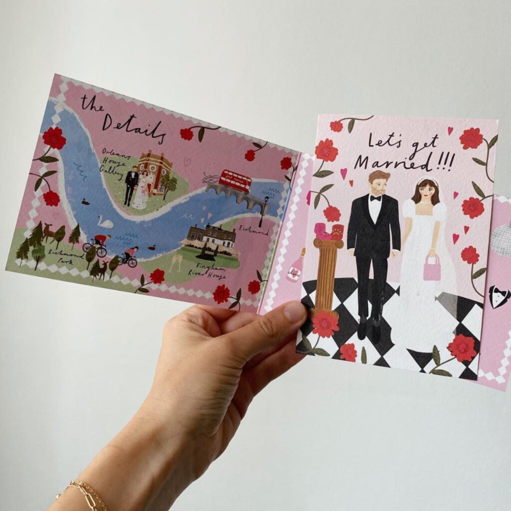 Custom illustrated wedding stationary 