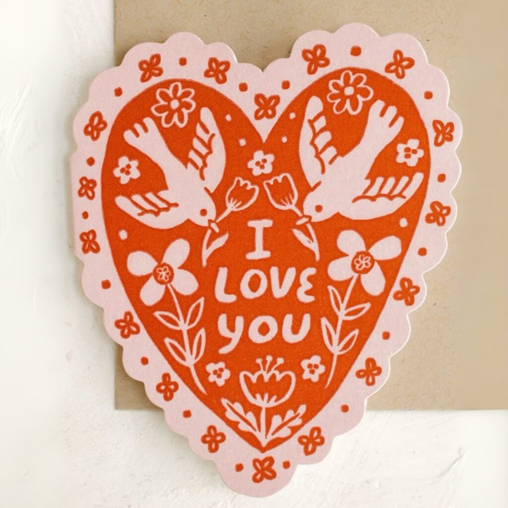 I love you heart shaped card