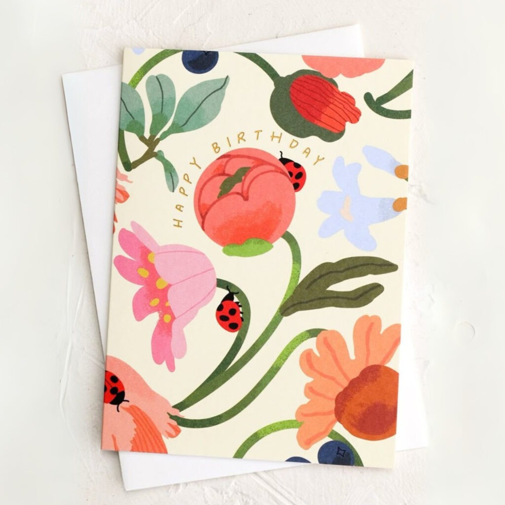 Happy birthday flowers card