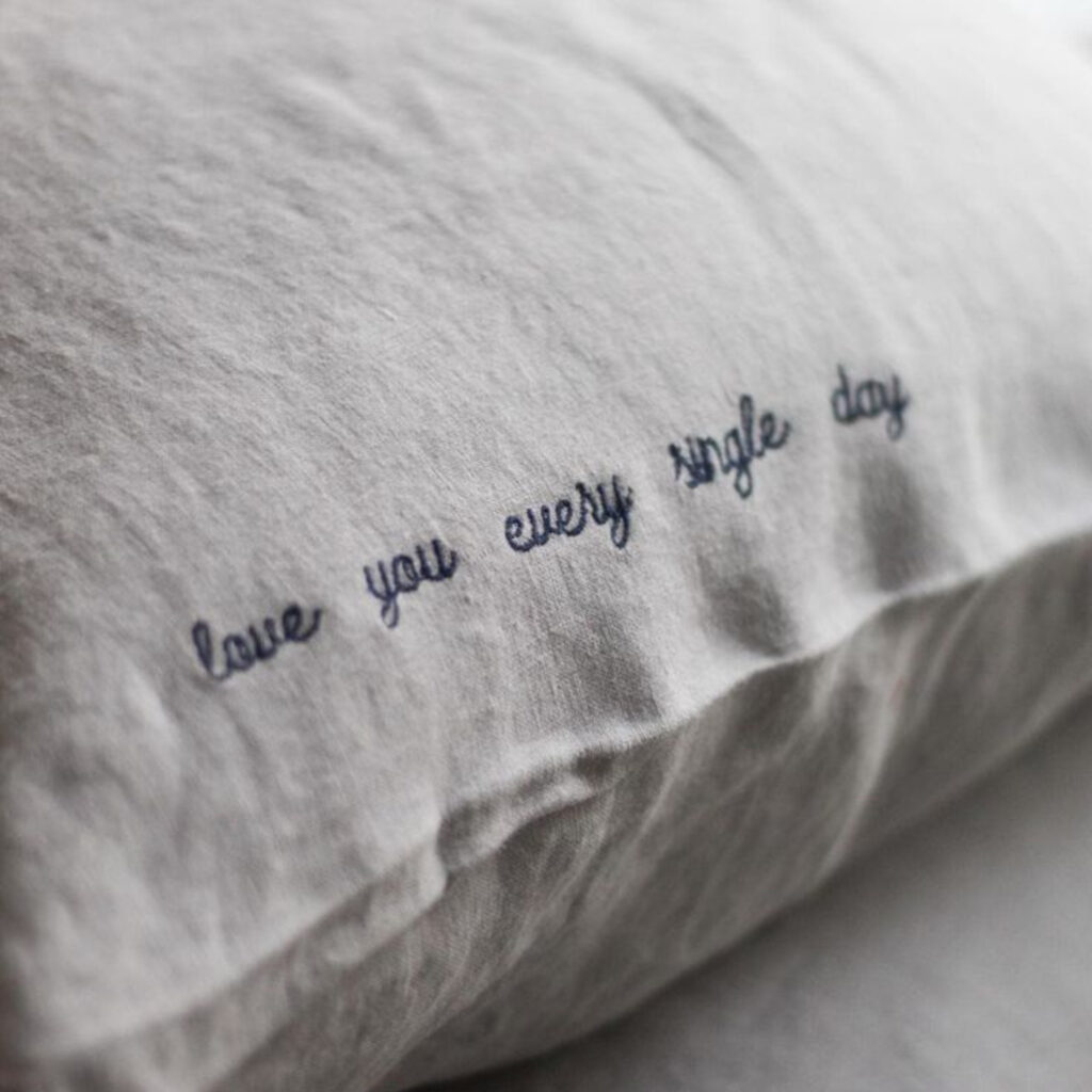 embroidered cotton pillow case