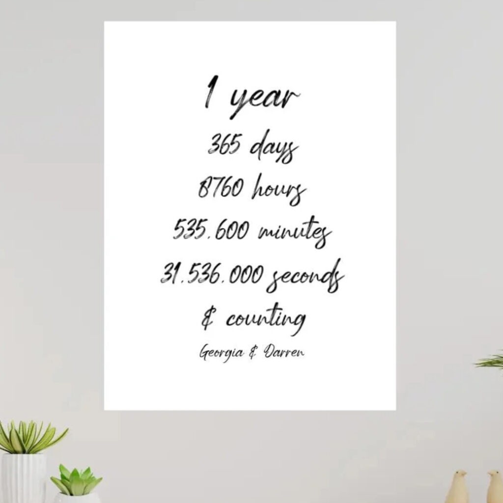 2nd wedding anniversary canvas print