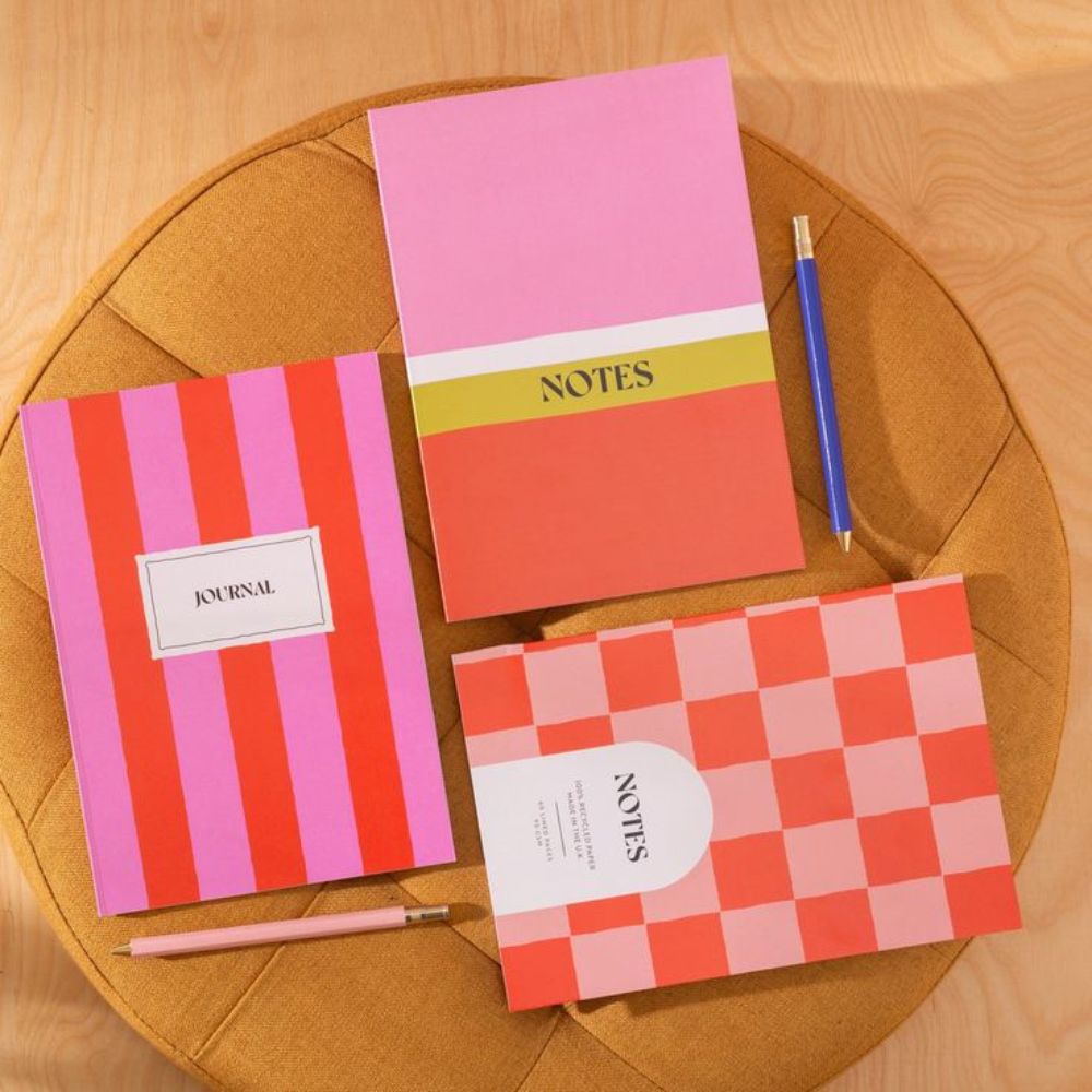 3 Notebooks with bright designs